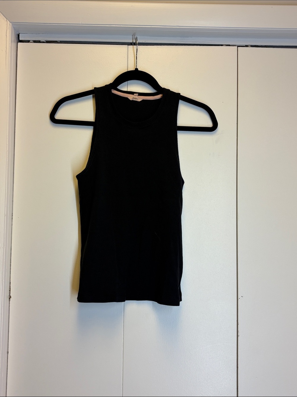 Eberjey Black Ribbed Sleeveless High Neck Tank